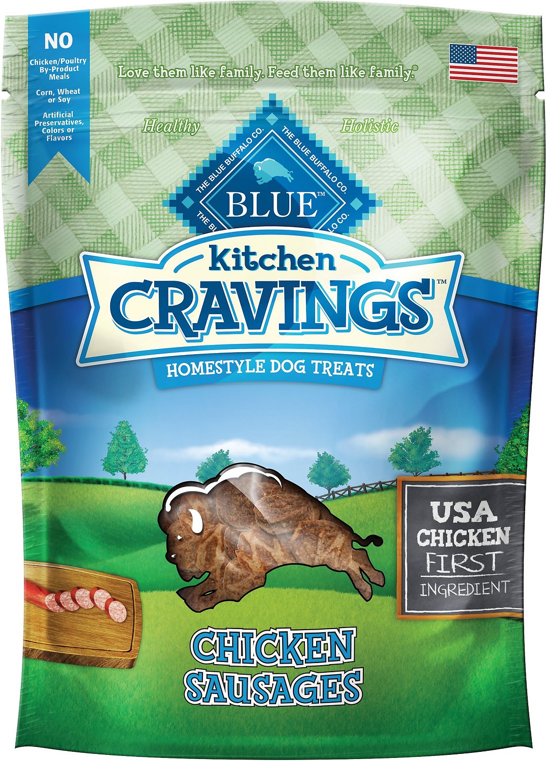 Blue Buffalo Kitchen Cravings Chicken Sausages Dog Treats, 6-oz