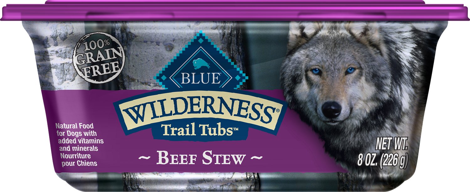 Blue Buffalo Wilderness Trail Tubs Beef Stew Grain-Free Dog Food Trays, 8-oz