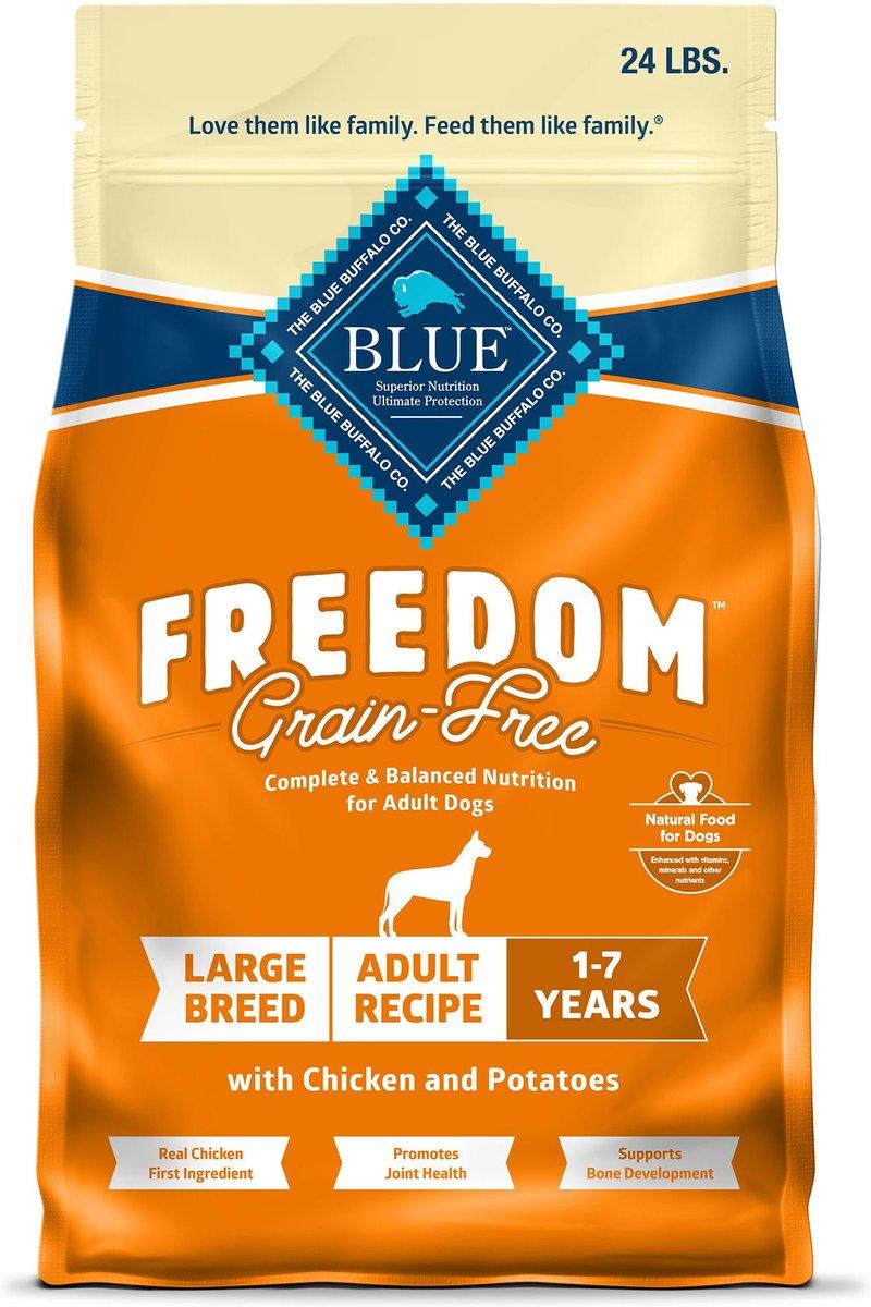 Blue Buffalo BLUE Freedom Chicken Large Breed Adult Grain-Free Dry Dog Food, 24-lb