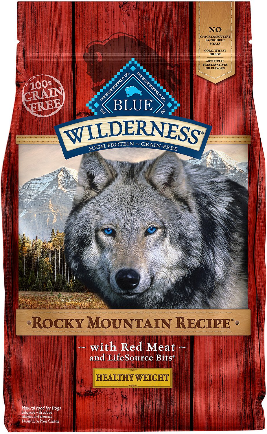 Blue Buffalo Wilderness Rocky Mountain Recipe with Red Meat Healthy Weight Grain-Free Dry Dog Food