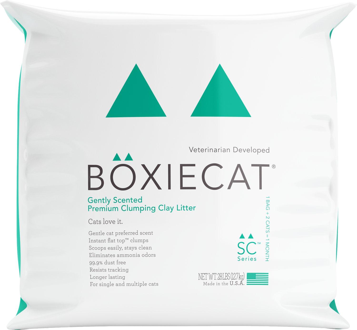 Boxiecat Gently Scented Premium Clumping Clay Cat Litter, 28-lb