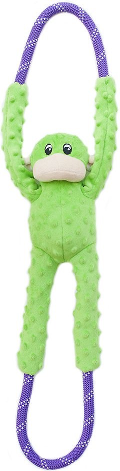 ZippyPaws Monkey RopeTugz Plush & Rope Dog Toy, Green
