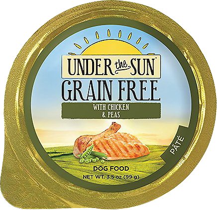 Under the Sun Grain-Free with Chicken and Peas Dog Food Trays, 3.5-oz (**)