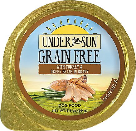 Under the Sun Grain-Free with Turkey & Green Beans in Gravy Dog Food Trays, 3.5-oz (**)