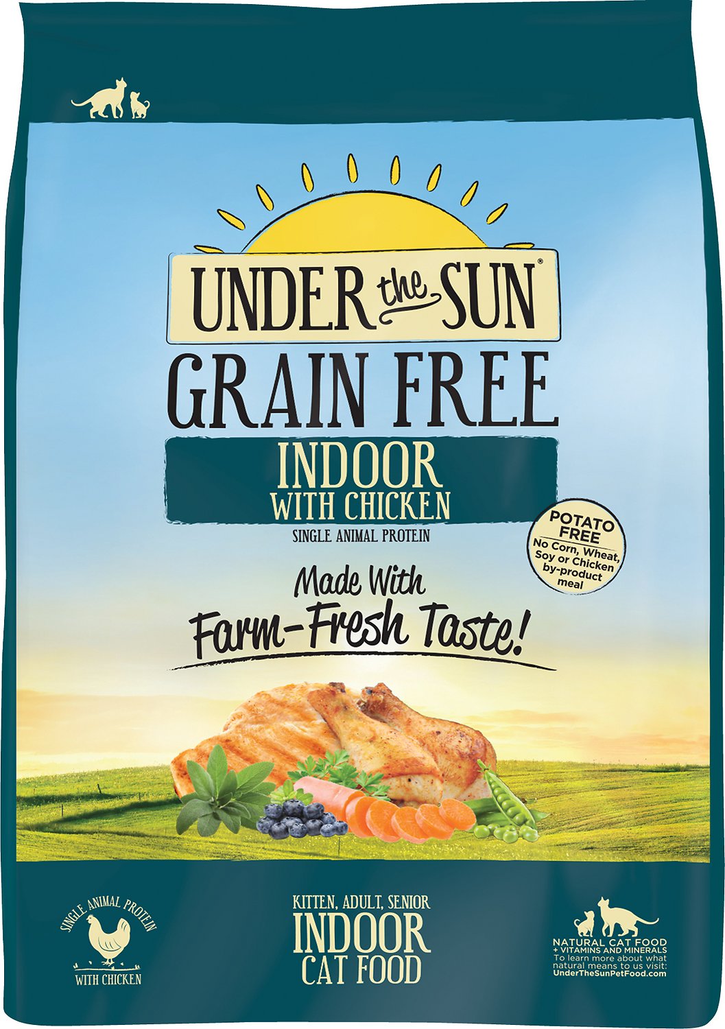 Under the Sun Grain-Free Indoor Chicken Recipe Dry Cat & Kitten Food (**)