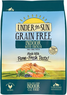 Under the Sun Grain-Free Indoor Chicken Recipe Dry Cat & Kitten Food, 5-lb (**)