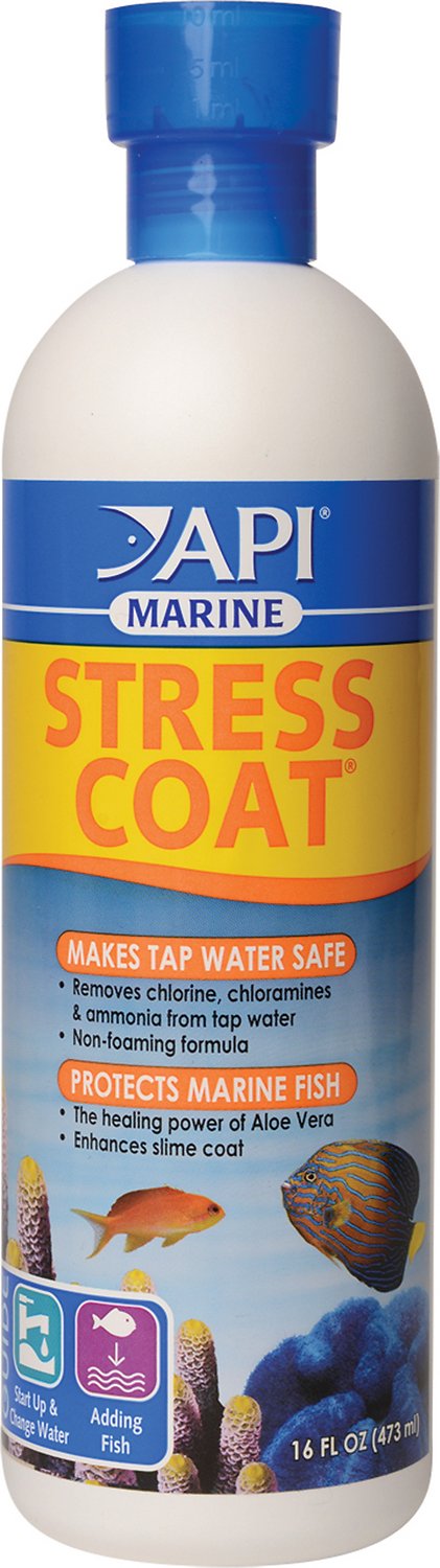 API Marine Stress Coat Saltwater Aquarium Water Conditioner, 16-oz bottle