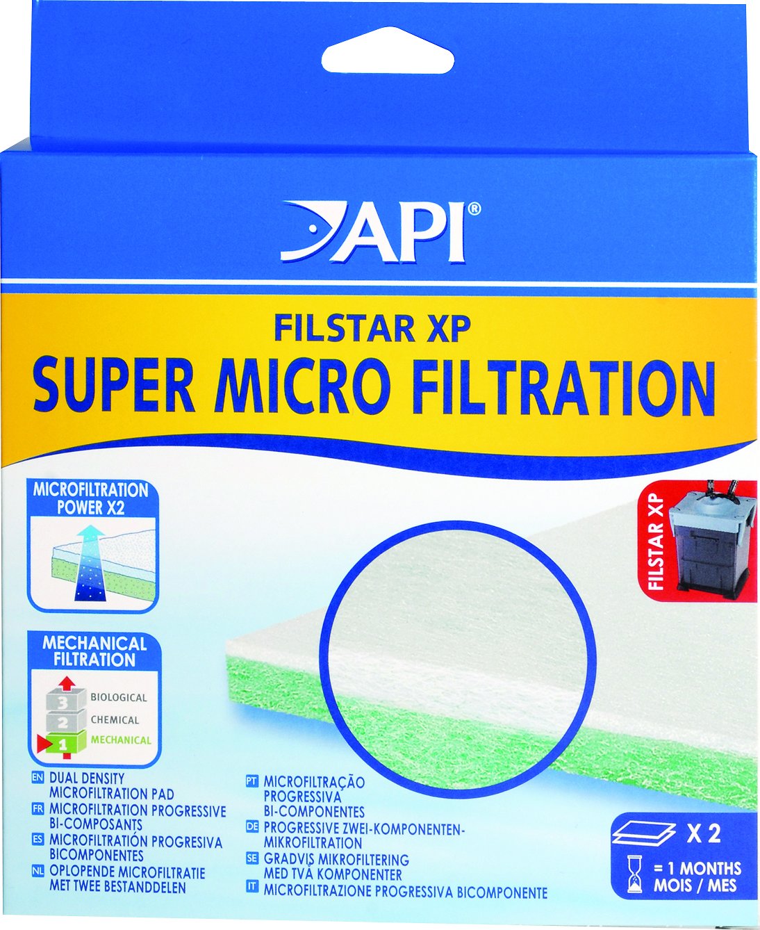 API Filstar XP Super Micro Filtration Aquarium Canister Filter Filtration Pads, 2 count