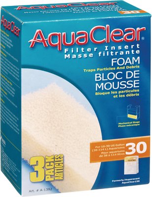 AquaClear Foam Filter Insert, Size 30, 3-count