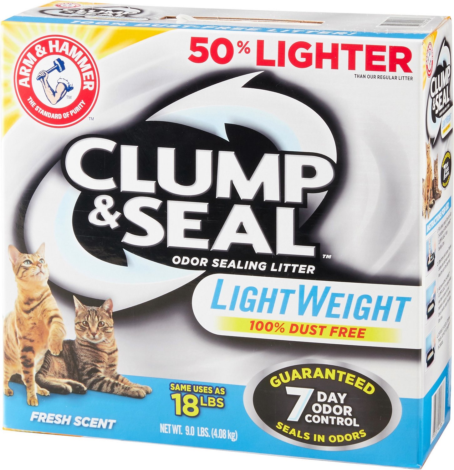 Arm & Hammer Litter Clump & Seal LightWeight Fresh Scent Cat Litter, 9-lb box