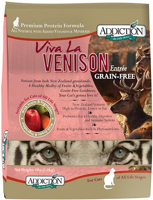 Addiction Grain-Free Viva La Venison Dry Cat Food, 4-lb