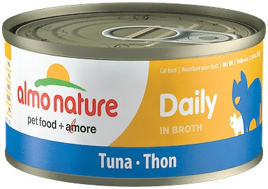 Almo Nature Daily Thon dans du Bouillon Nourriture humide sans céréales pour chats, 2.47 oz