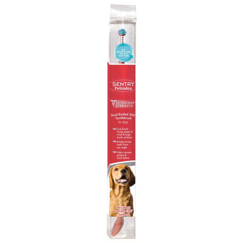 Sentry Petrodex Advanced Dental Care Dual Ended 360 Toothbrush for Dogs, Large