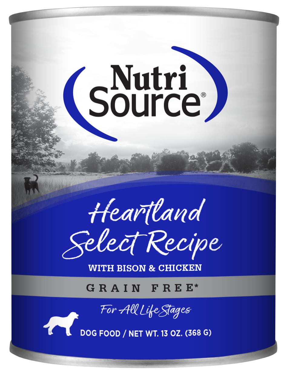 NutriSource Grain Free Heartland Select Formula Canned Dog Food, 13-oz, (2x12)