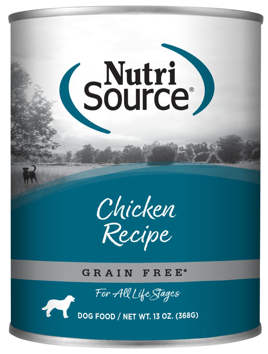 NutriSource Grain Free Chicken Formula Canned Dog Food, 13-oz, (2x12)