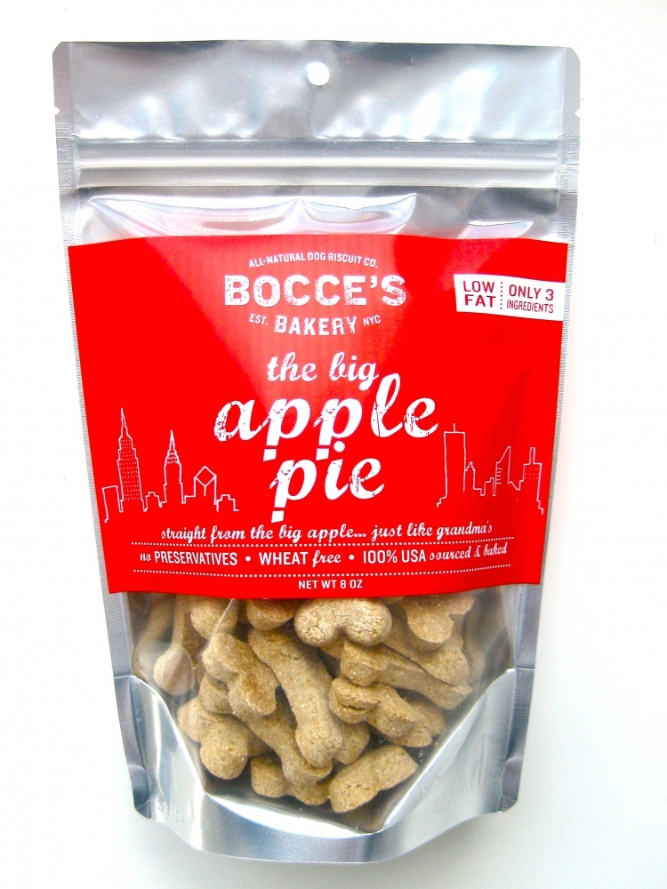 Bocce's Bakery Small Batch The Big Apple Pie Recipe Dog Biscuits, 8-oz