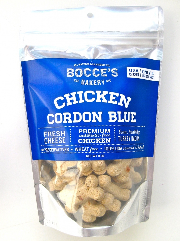 Bocce's Bakery Small Batch Chicken Cordon Blue Dog Biscuits, 8-oz