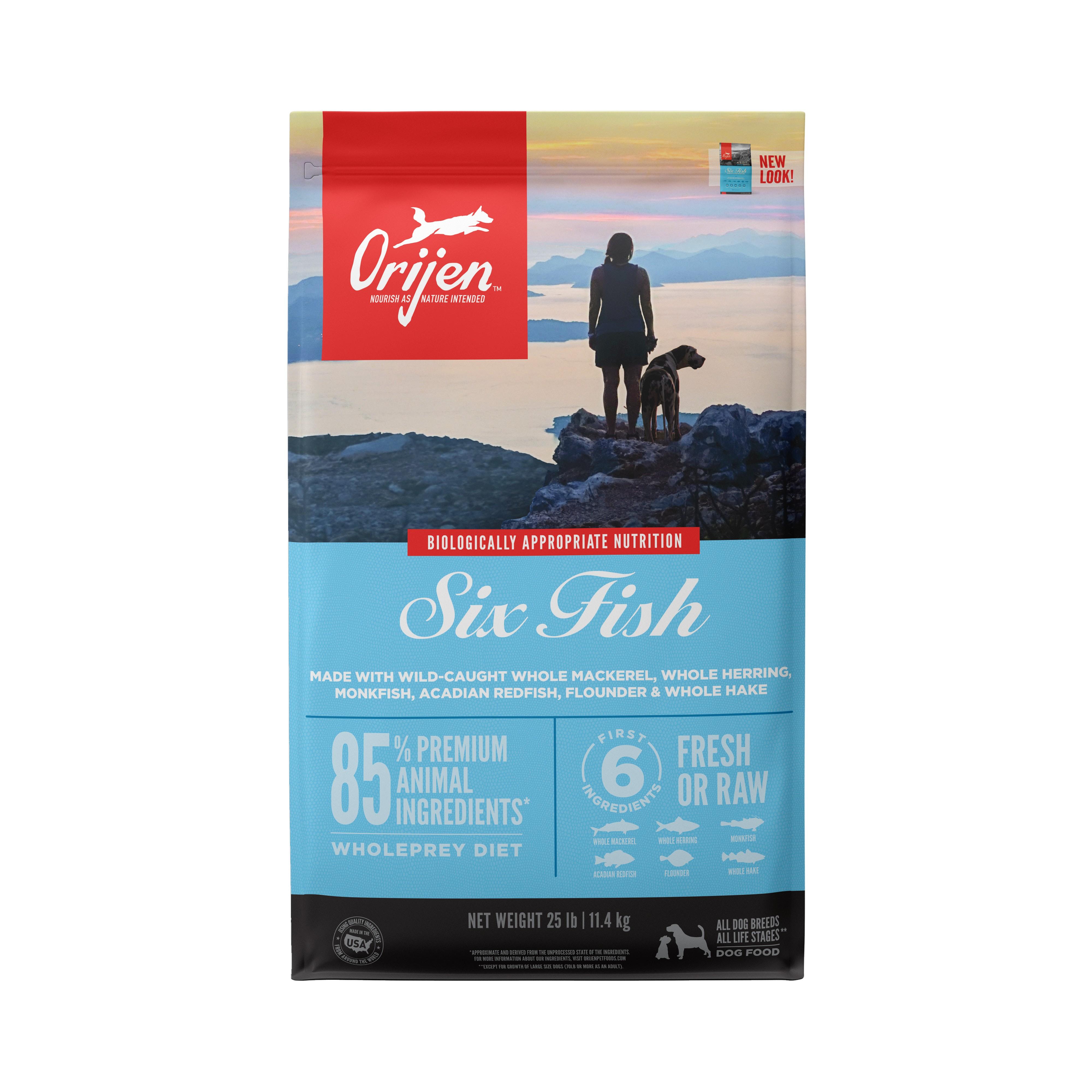ORIJEN Six Fish Grain-Free Dry Dog Food, 50-lb (2 x 25-lb)