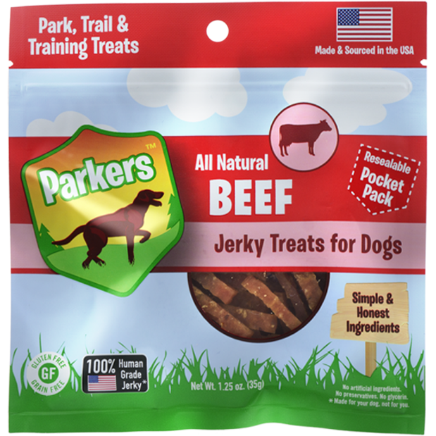 Parkers Beef Jerky Dog Treats 1.25z