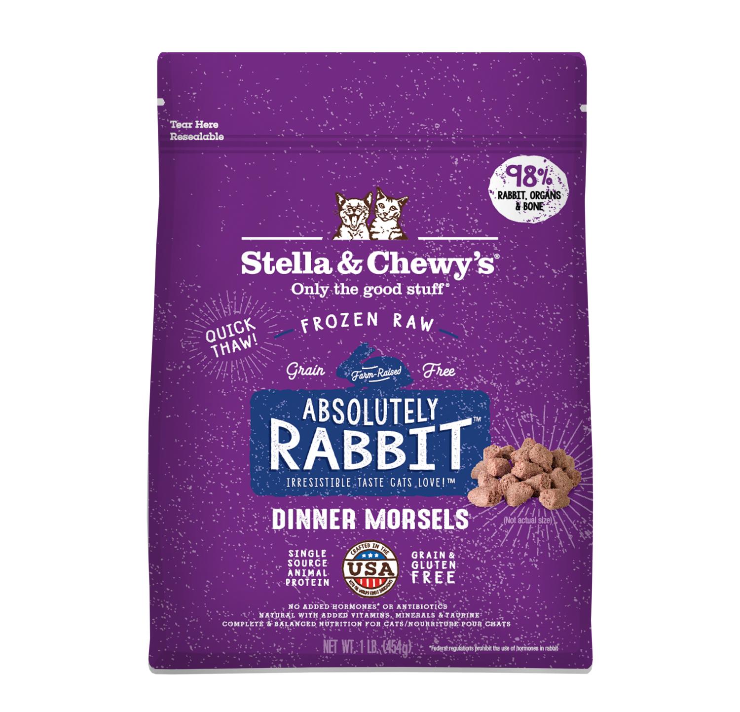 Stella Chewy s Absolutely Rabbit Dinner Morsels Raw Frozen Cat