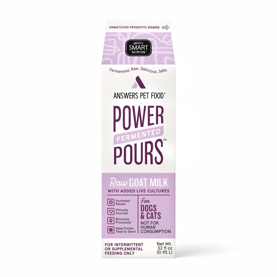 Answers Pet Food Power Pours Raw Goat Milk for Cats & Dogs, 32-oz