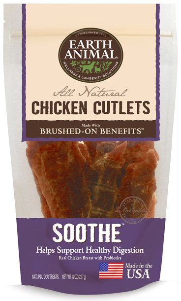 Earth Animal Soothe Chicken Cutlet Treat Grain-Free Dog Treat, 8-oz (**)