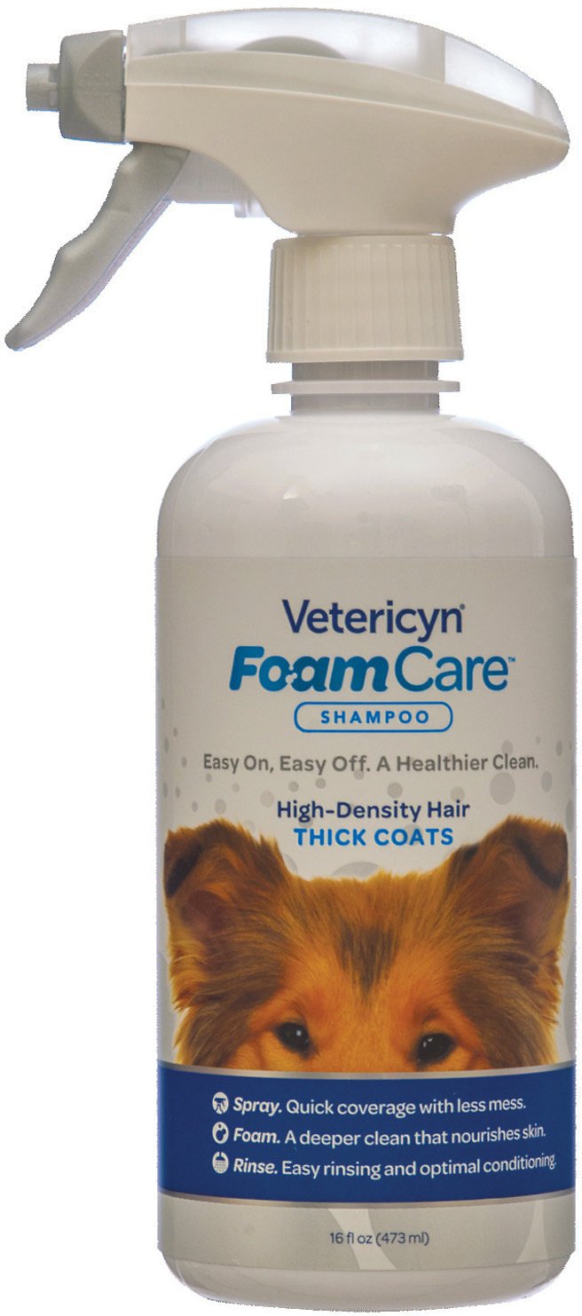 Vetericyn FoamCare High Density Hair Shampoo for Thick Coats, 16-oz spray