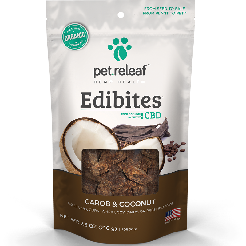 Pet Releaf Edibites Carob & Coconut Dog Treats, 30-count (**)