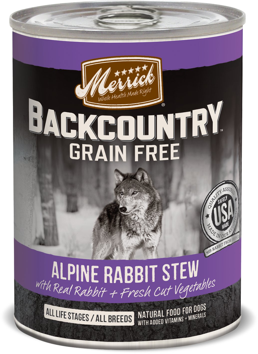 Merrick Backcountry Grain-Free Alpine Rabbit Stew Canned Dog Food, 12.7-oz, case of 12 (**)