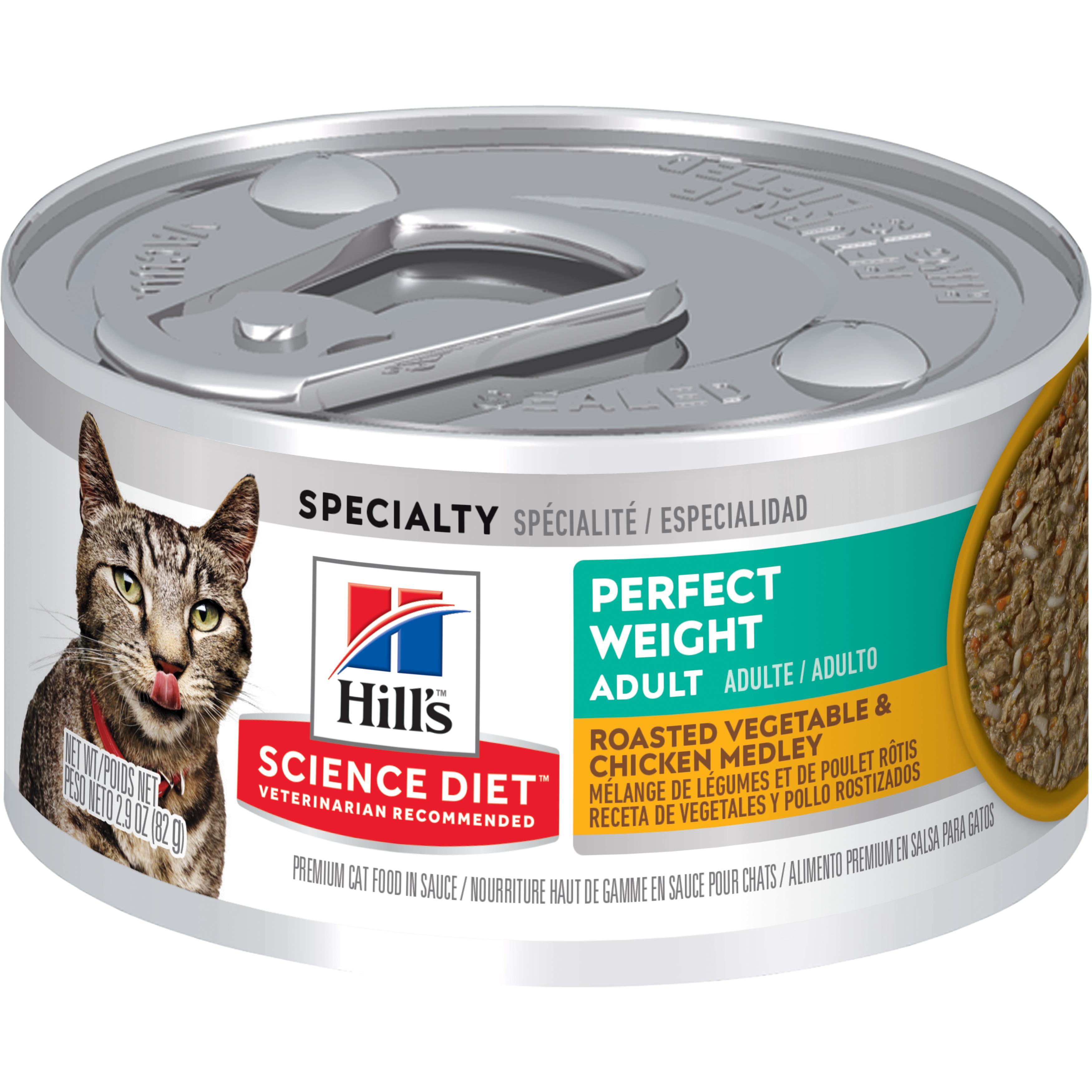 Hill's Science Diet Adult Perfect Weight Roasted Vegetable & Chicken Medley Wet Cat Food, 2.9-oz, case of 24 (**)