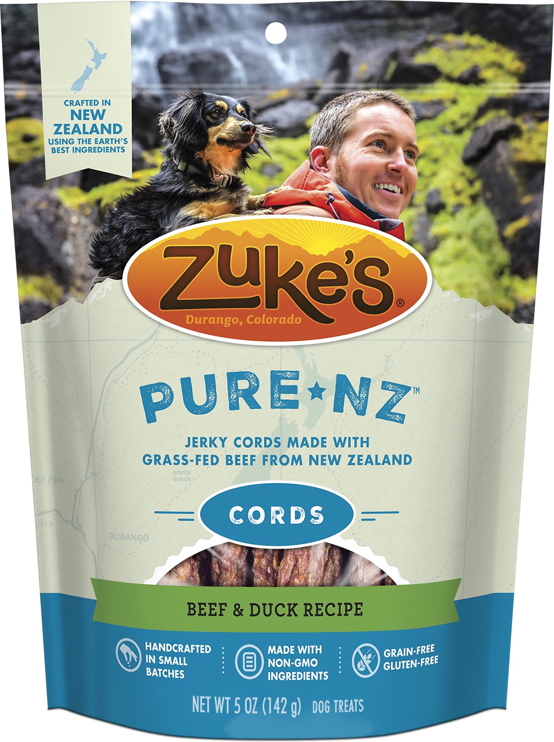 Zuke's PureNZ Cords Beef & Duck Recipe Dog Treats, 5-oz