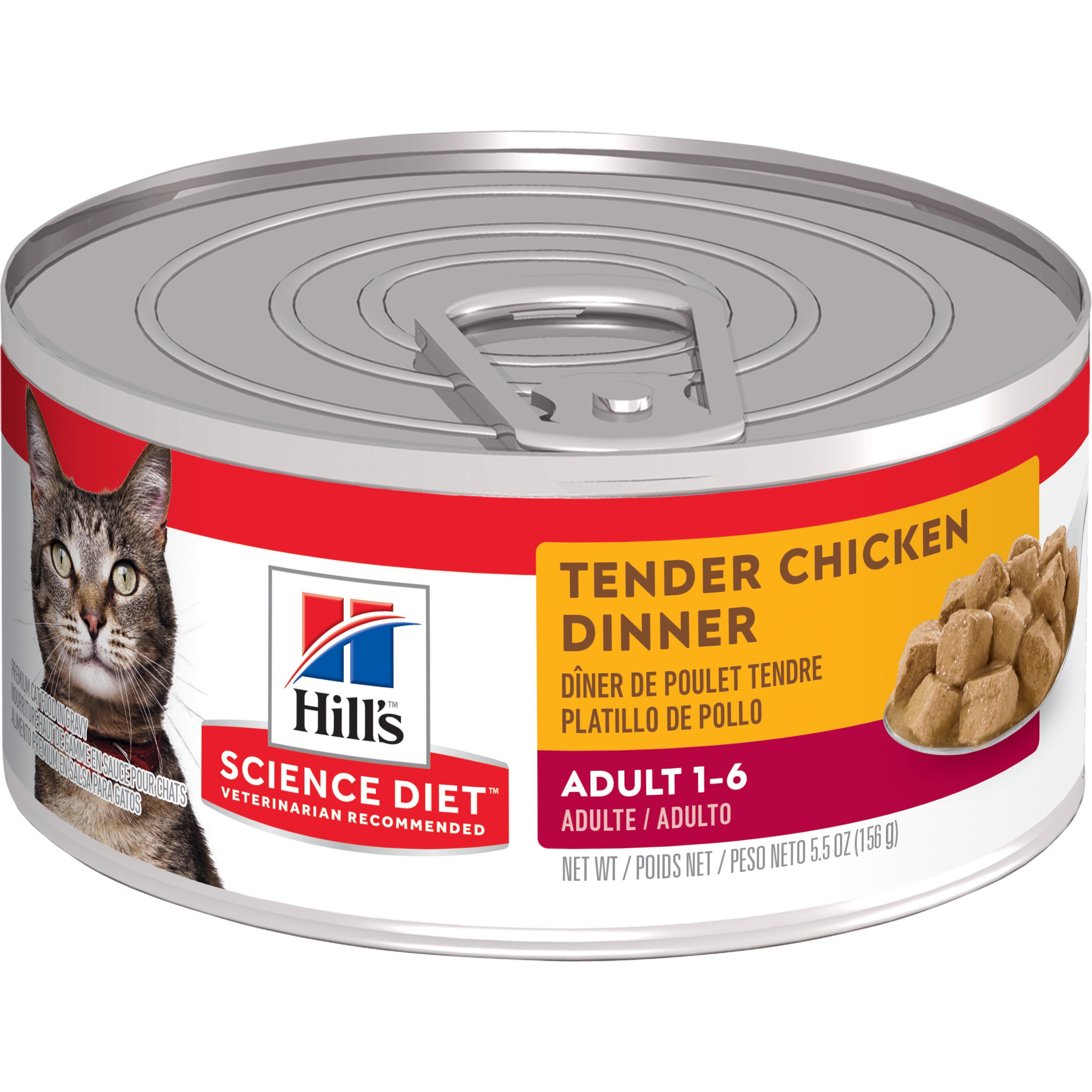 Hill's Science Diet Adult Tender Chicken Dinner Wet Cat Food, 5.5-oz, case of 24 (**)