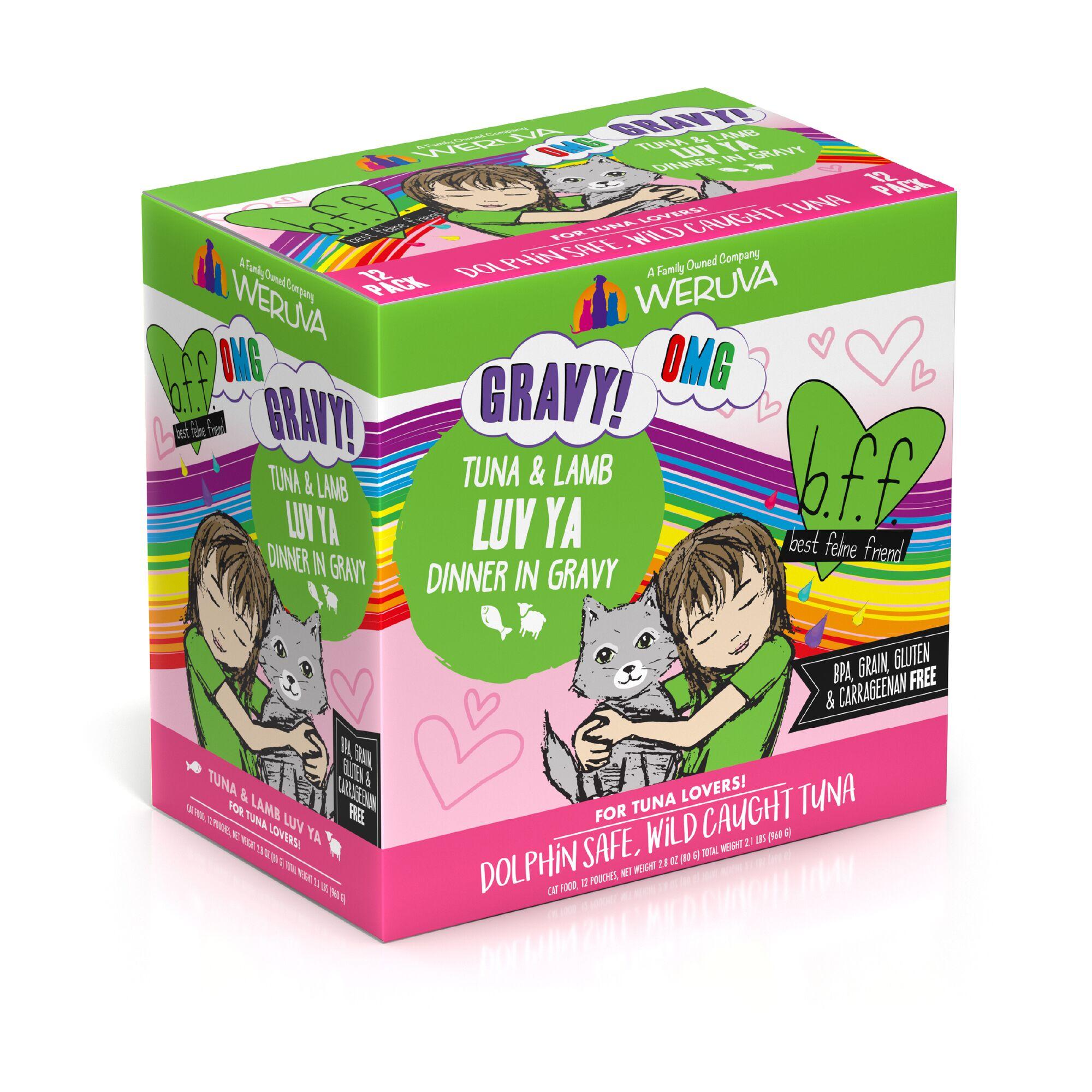 BFF OMG GRAVY Tuna & Lamb Luv Ya Dinner in Gravy Wet Cat Food Pouch, 3-oz