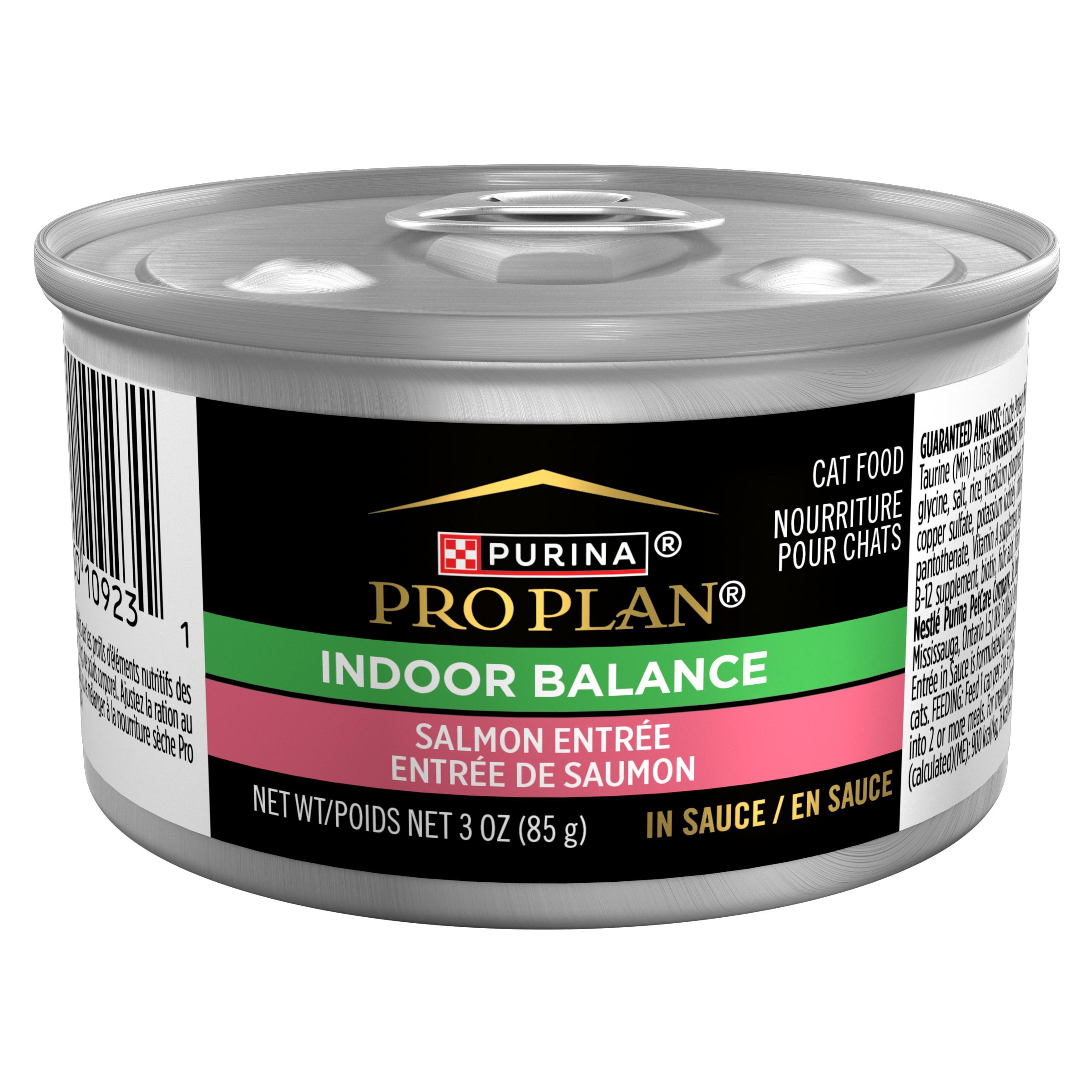Purina Pro Plan Indoor Balance Salmon Entree in Sauce Wet Cat Food Can, 3-oz