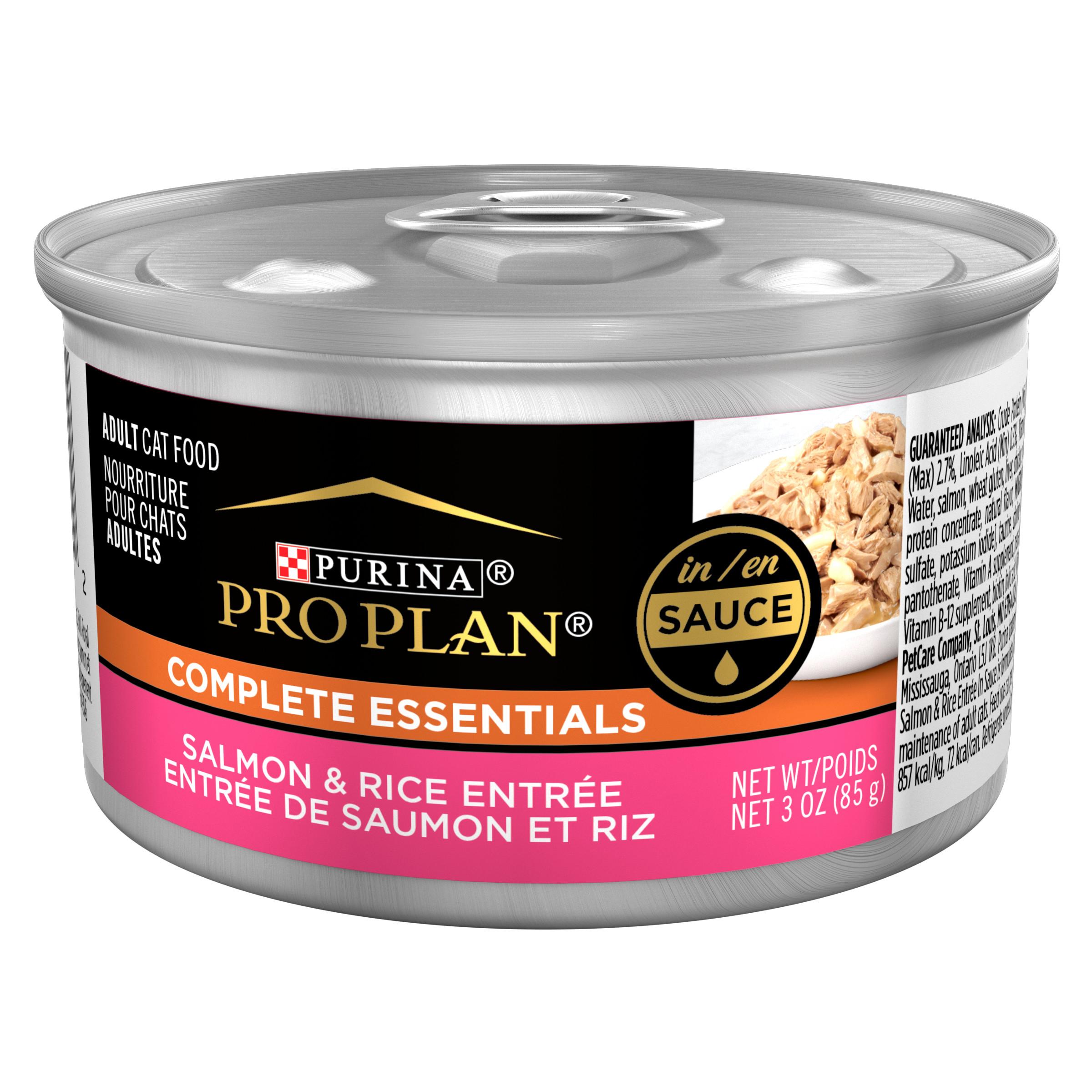 Purina Pro Plan Complete Essentials Salmon & Rice Entree in Sauce Wet Cat Food Can, 3-oz