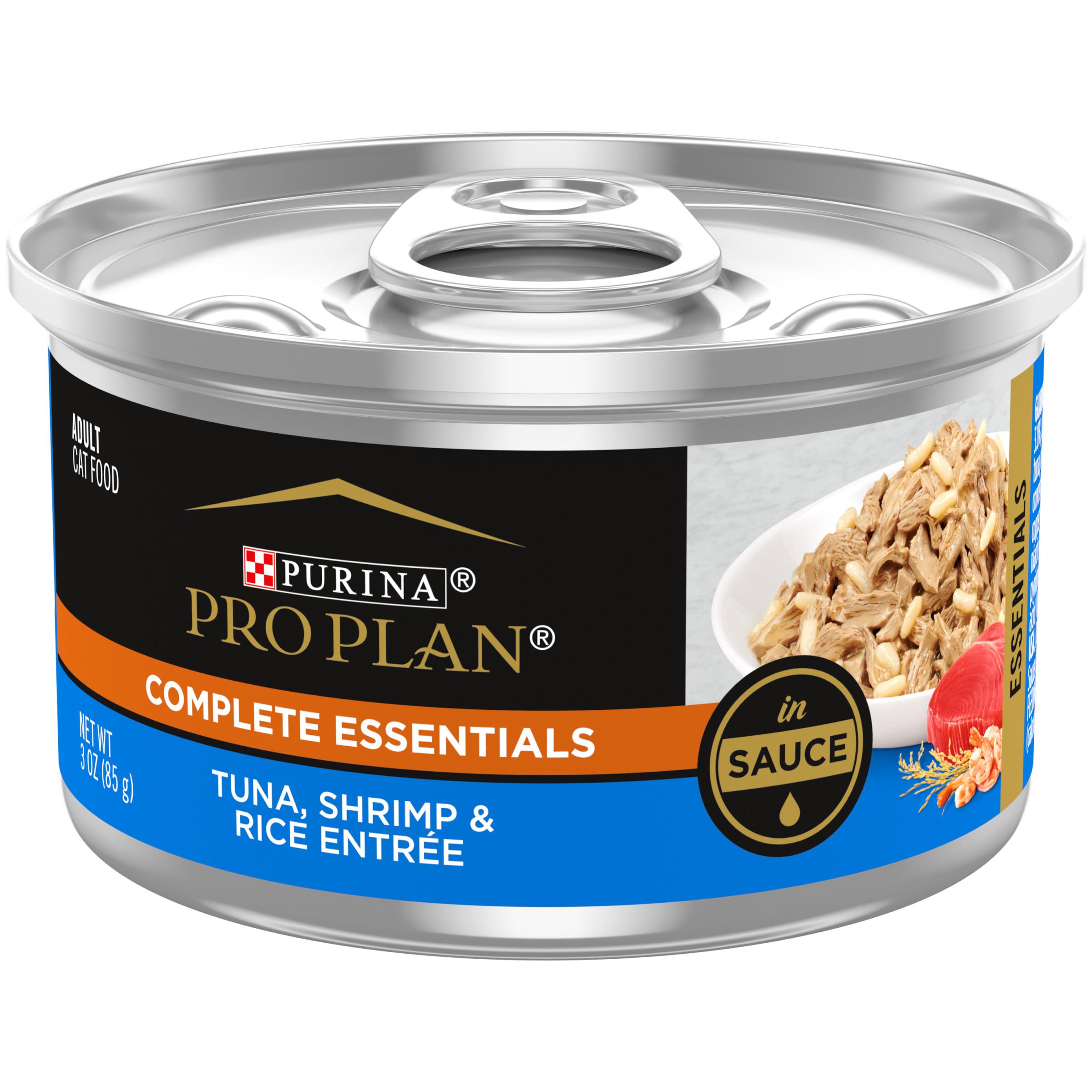 Purina Pro Plan Complete Essentials Tuna, Shrimp & Rice Entree in Sauce Wet Cat Food Can, 3-oz