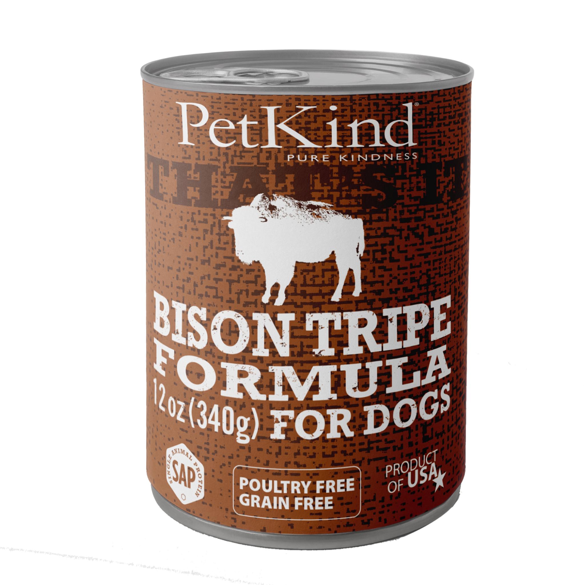 PetKind That's It Bison Tripe Grain-Free Wet Dog Food Can, 12-oz|340-gram