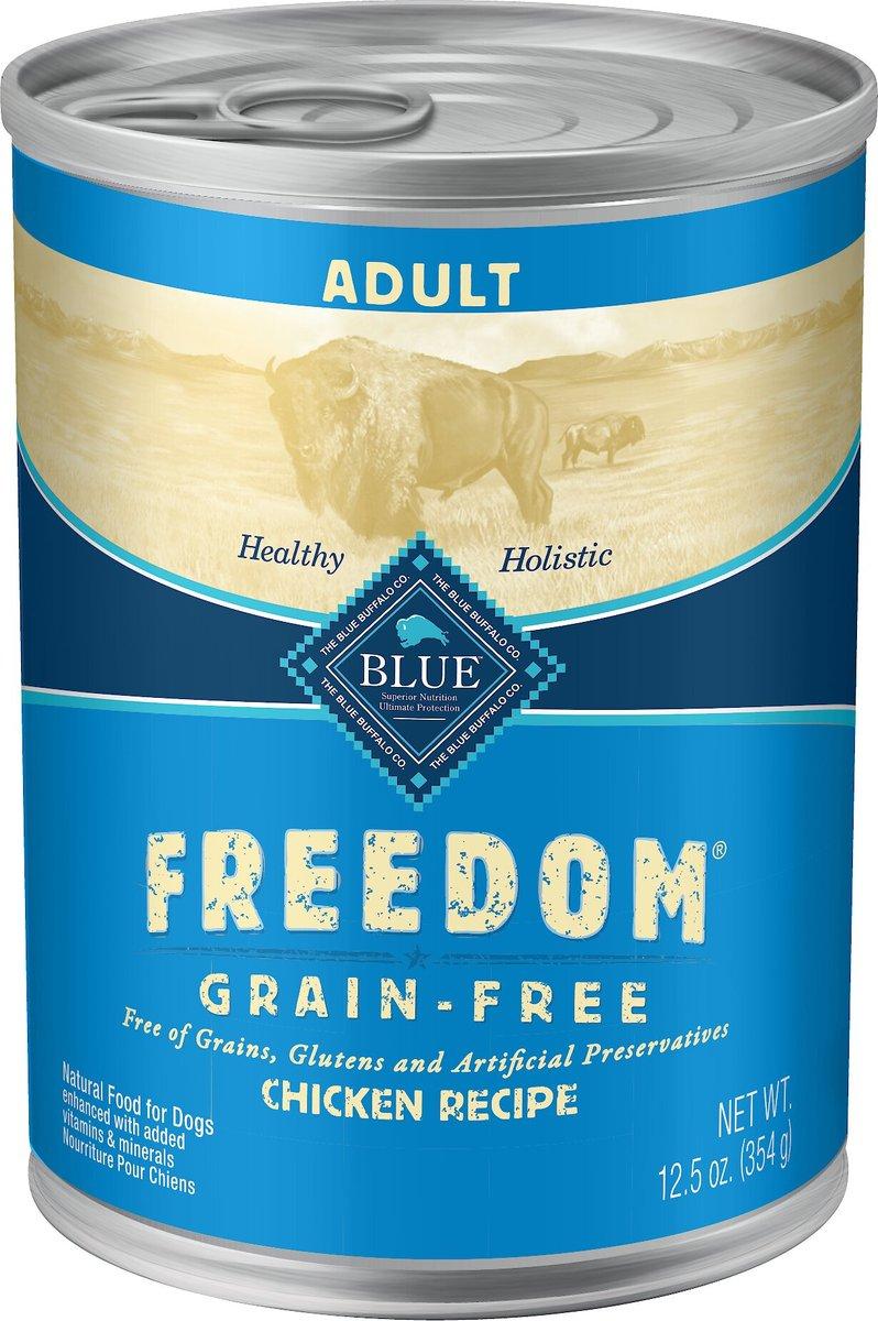 Blue Buffalo BLUE Freedom Chicken Recipe Adult Grain-Free Wet Dog Food Can, 12.5-oz