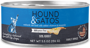 Hound & Gatos Rabbit Formula Grain-Free Canned Cat Food, 5.5-oz