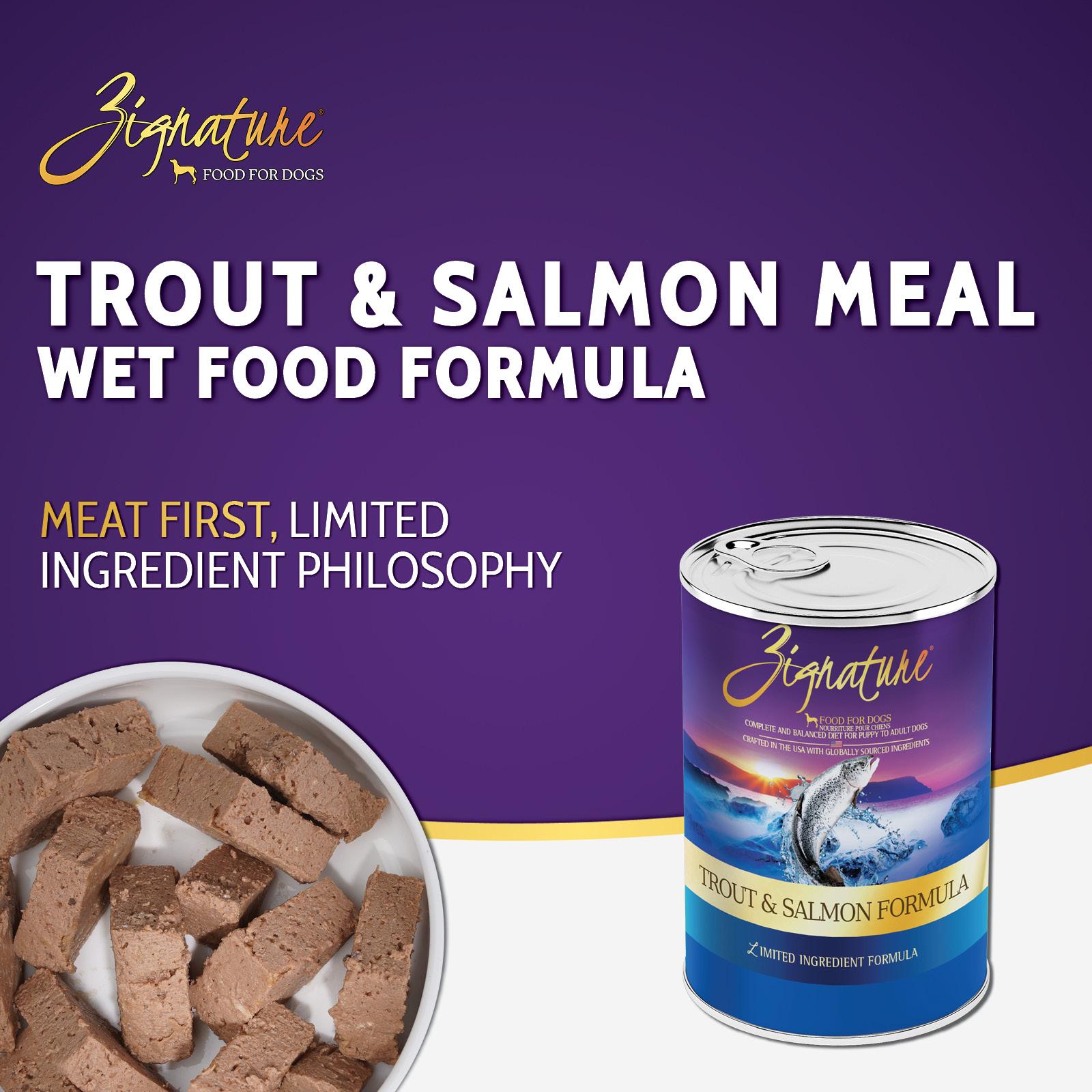Zignature Trout & Salmon Limited Ingredient Formula Wet Dog Food Can, 13-oz