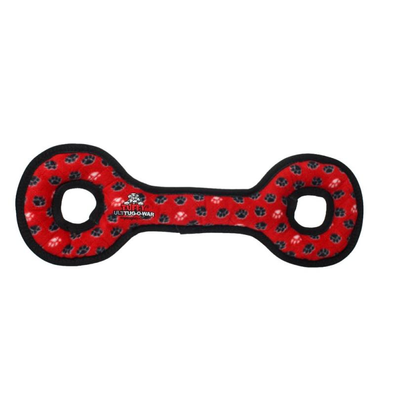 Tuffy Ultimate Tug-O-War Dog Toy, Red Paws