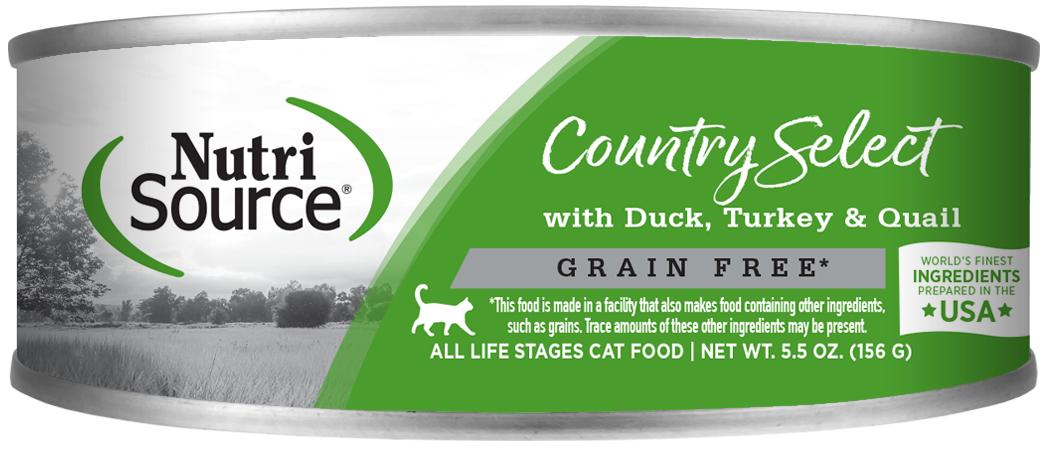 NutriSource Grain Free Country Select Canned Cat Food, 5.5-oz