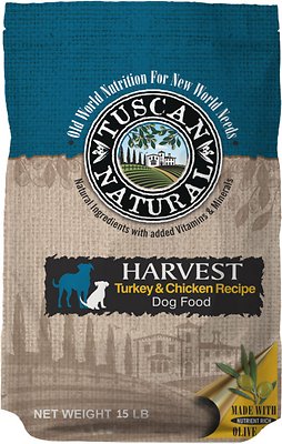 Tuscan Natural Harvest Turkey & Chicken Dry Dog Food, 15-lb