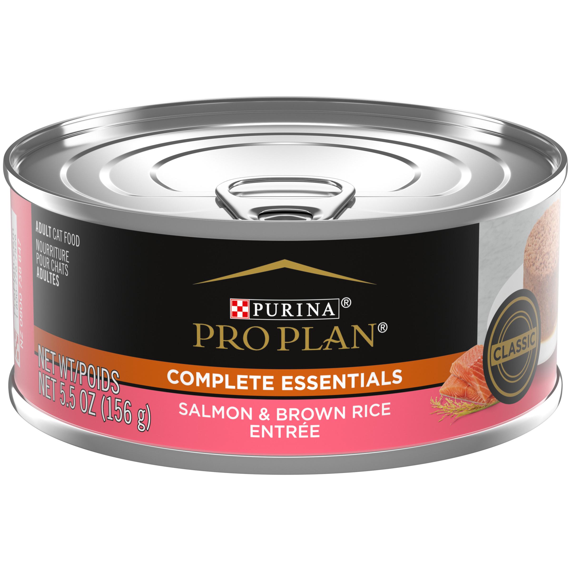 Purina Pro Plan Complete Essentials Salmon & Brown Rice Entree Wet Cat Food Can, 5.5-oz