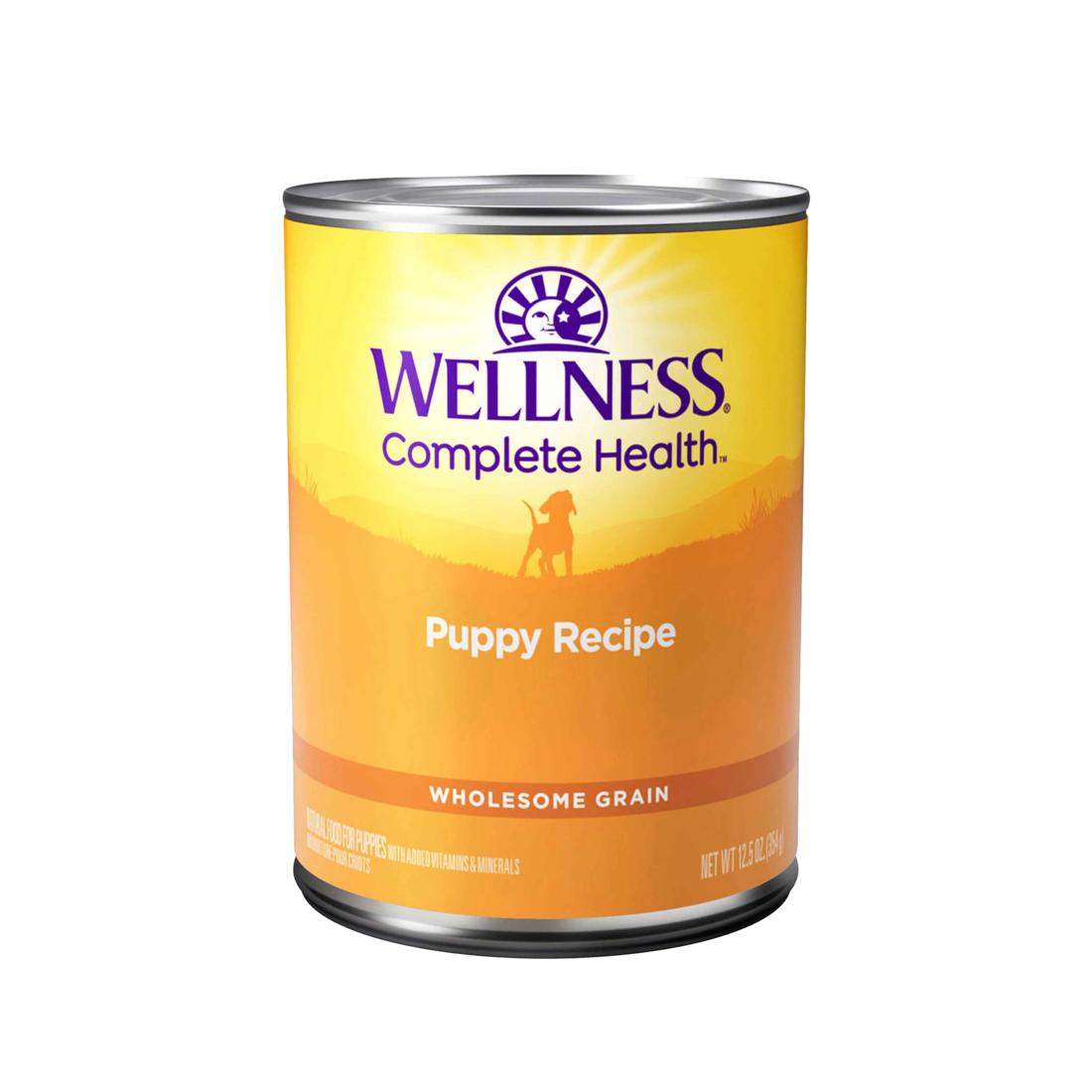 Wellness Complete Health Puppy Chicken & Salmon Wet Dog Food Can, 12.5-oz