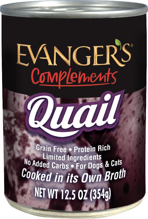 Evanger's Complements Quail Wet Dog & Cat Food, 12.5-oz