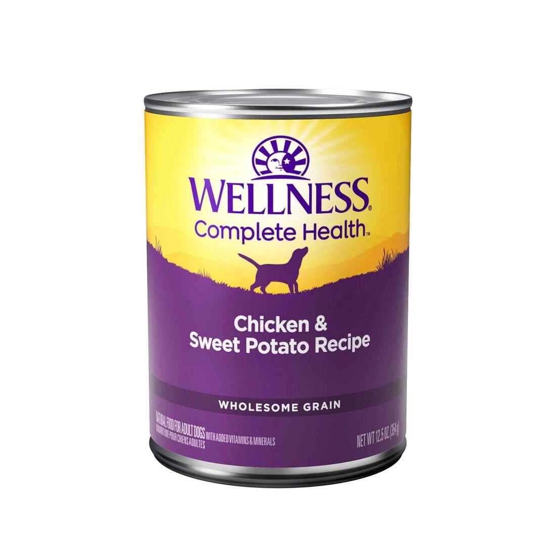 Wellness Complete Health Chicken & Sweet Potato Wet Dog Food Can, 12.5-oz