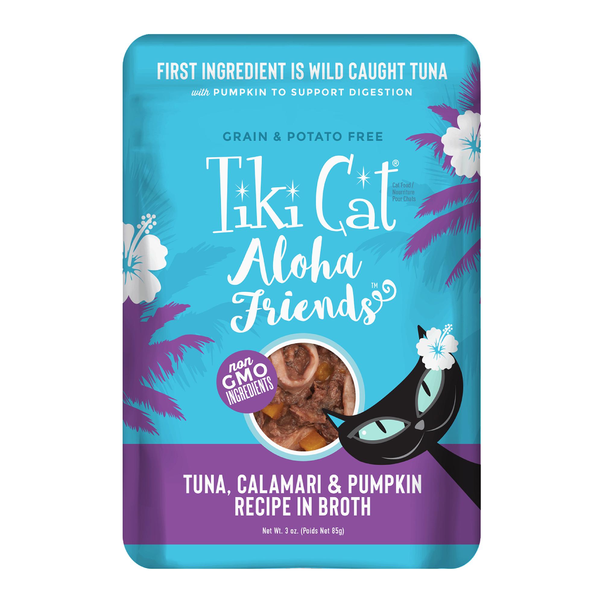 Tiki Cat Aloha Friends Tuna with Calamari & Pumpkin Wet Cat Food, 3-oz pouch