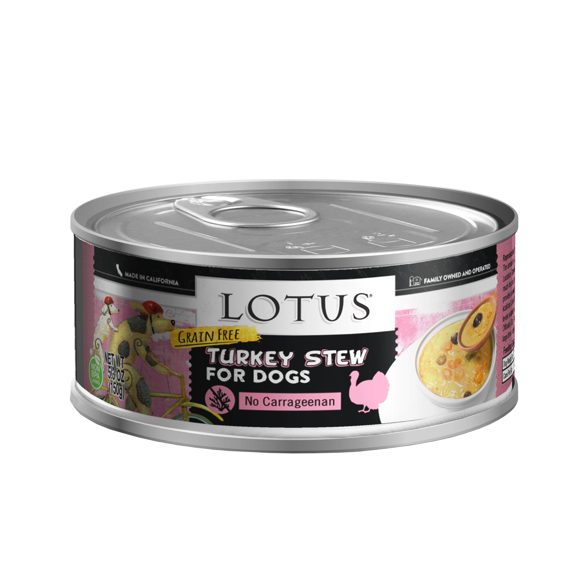 Lotus Turkey Stew Grain-Free Wet Dog Food Can, 5.3-oz