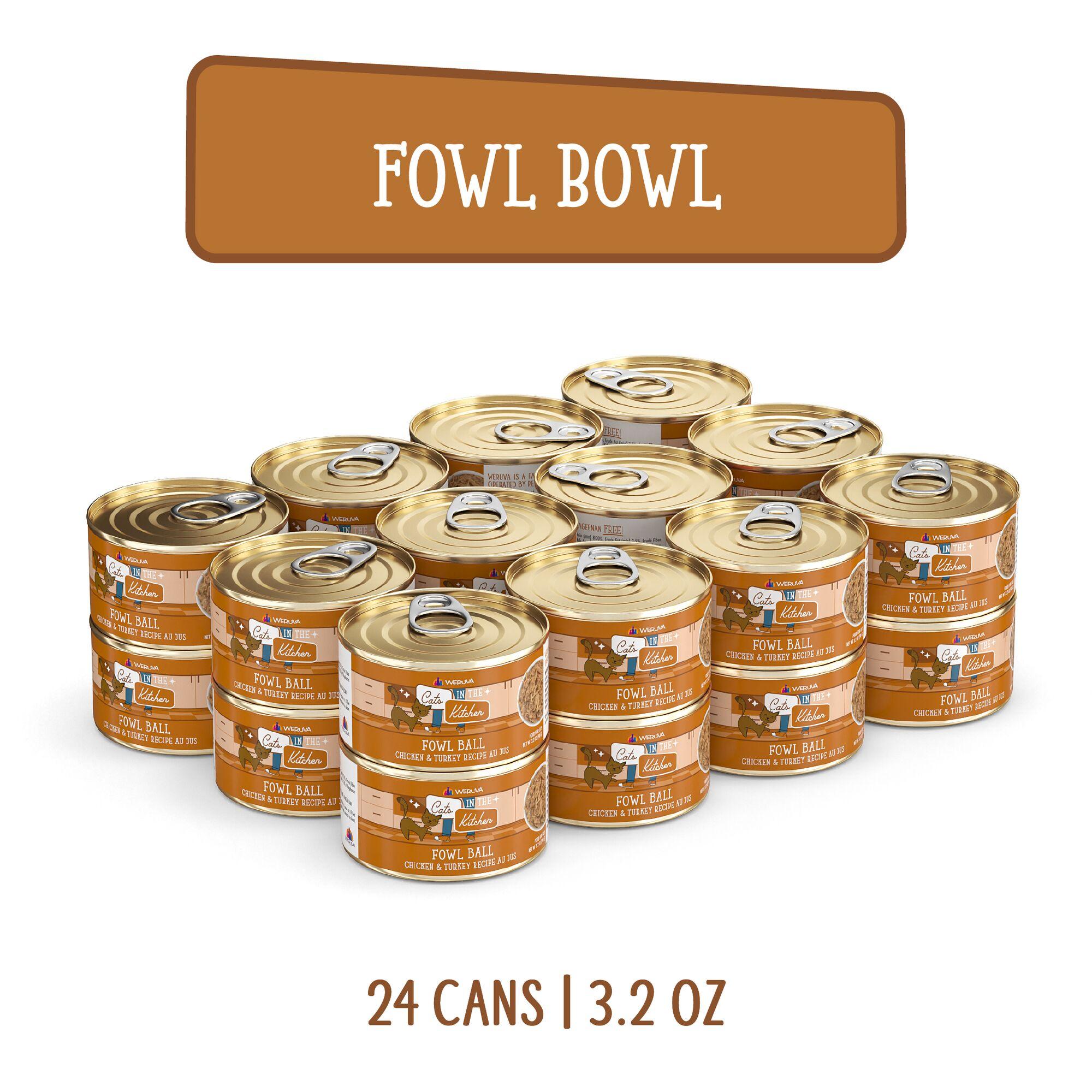 Cats in the Kitchen Fowl Ball Chicken & Turkey Recipe Au Jus Wet Cat Food Can, 3.2-oz